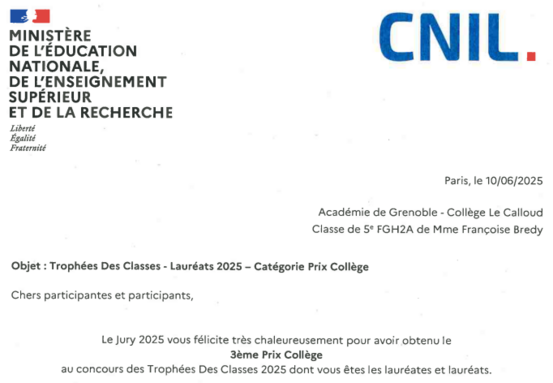 Félicitations !